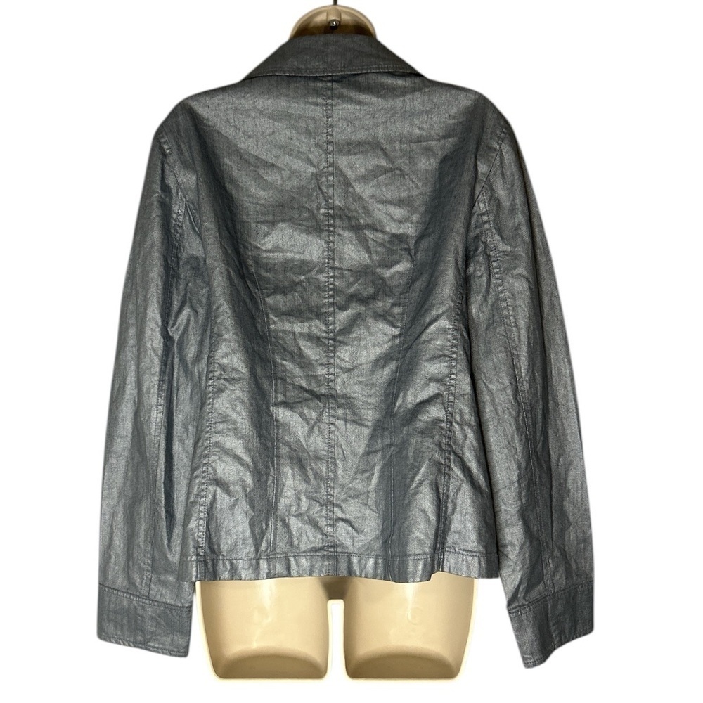 ARMANI COLLEZIONI Ruffle Front dusty blue 
 Modern Fit Blazer Jacket siz… - Picture 2 of 10
